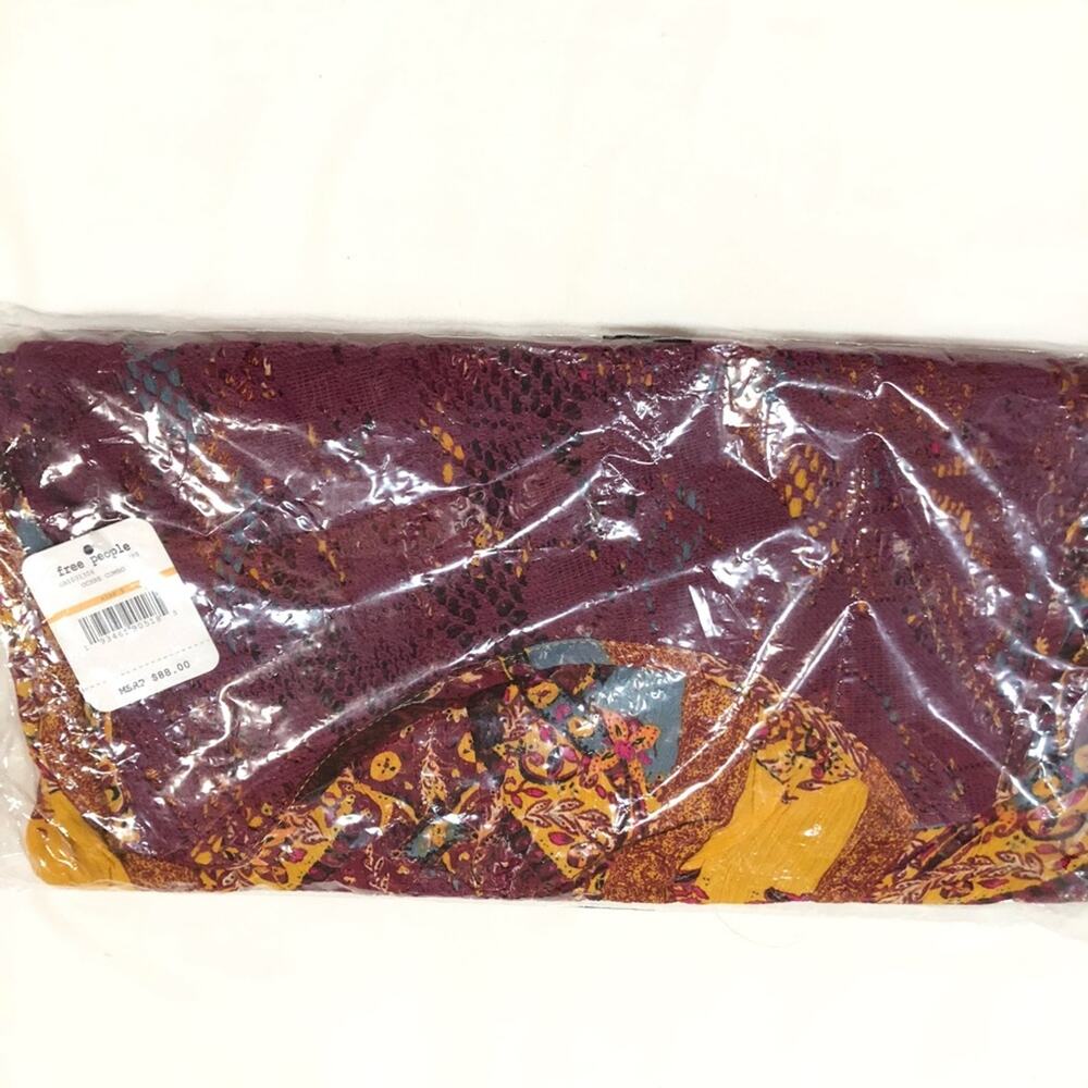 Free people boho mini dress count me in trapeze burgundy lace crochet NEW - Picture 8 of 9